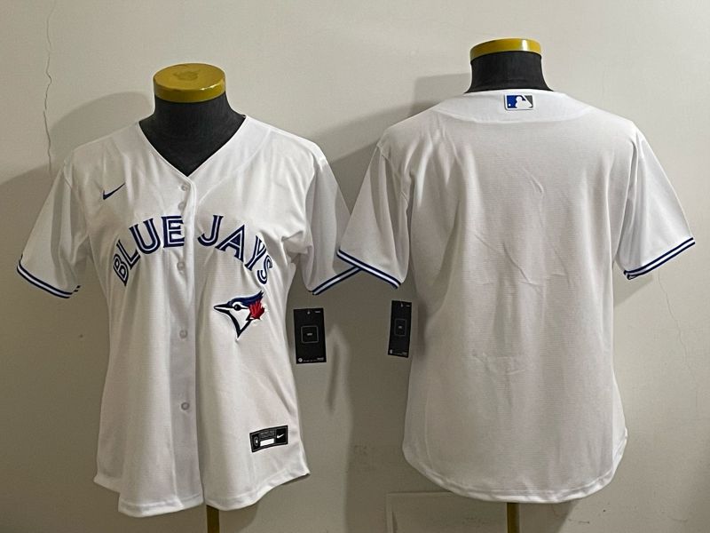 Women 2025 Nike Toronto Blue Jays Blank White Game MLB Jersey 01->women mlb jersey->Women Jersey